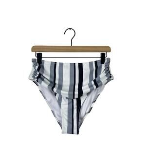 New cupshe striped bikini bottoms swimsuit separate L